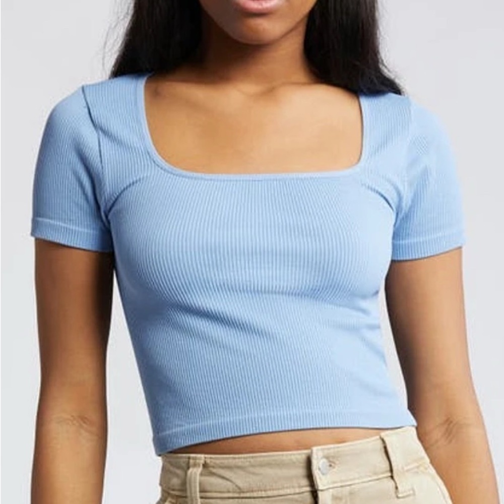 BP Blue square neck top